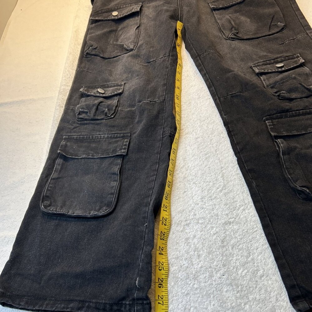 Men Vintage Hip-hop Skateboard Jeans Loose Straight Pockets Denim Pants - Picture 6 of 10